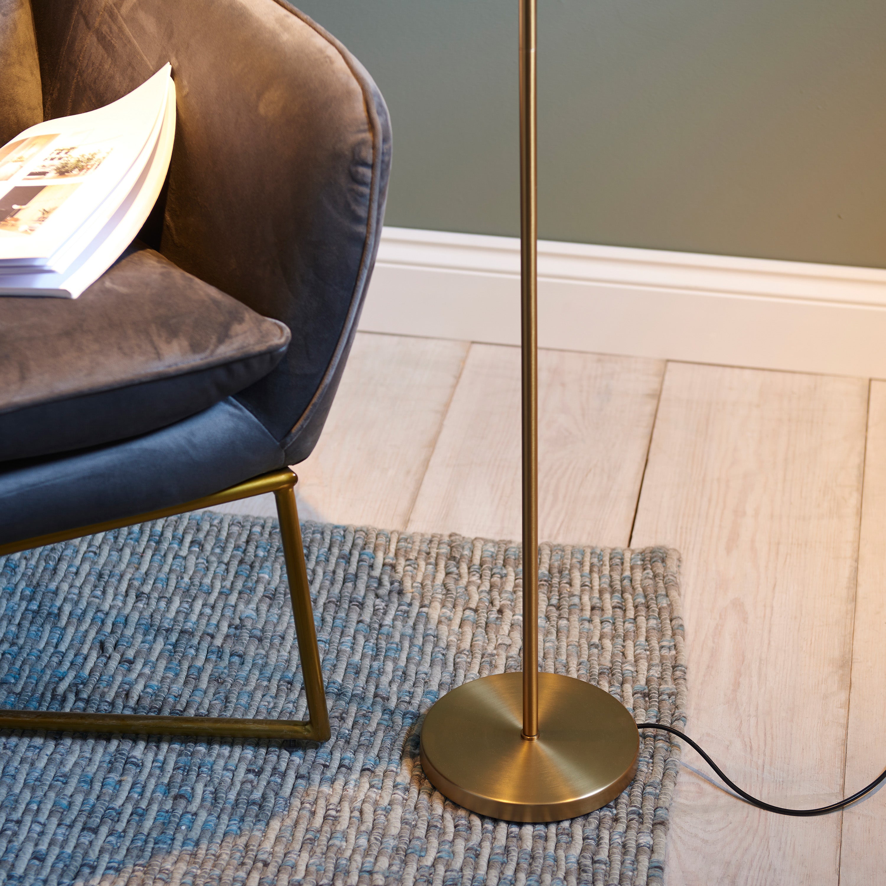 Dedicated Satin Warm Brass Reader Single Floor Lamp